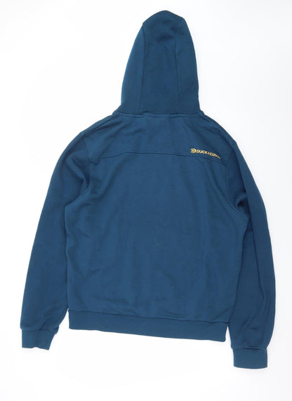 Duck & Cover Men's Blue XL Pullover Hoodie with Logo Print