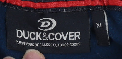 Duck & Cover Men's Blue XL Pullover Hoodie with Logo Print