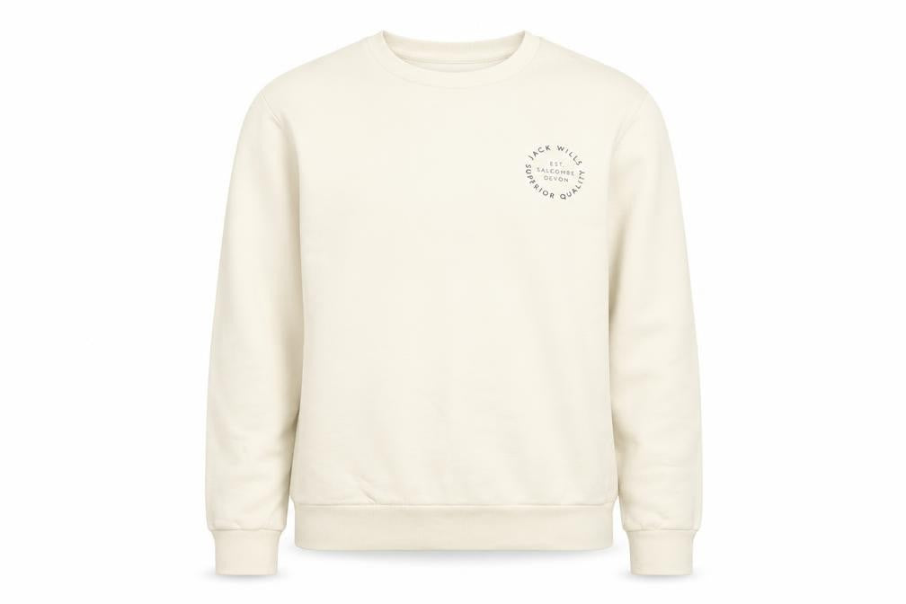 Jack Wills Women's Ivory Crew Neck Pullover Sweatshirt S