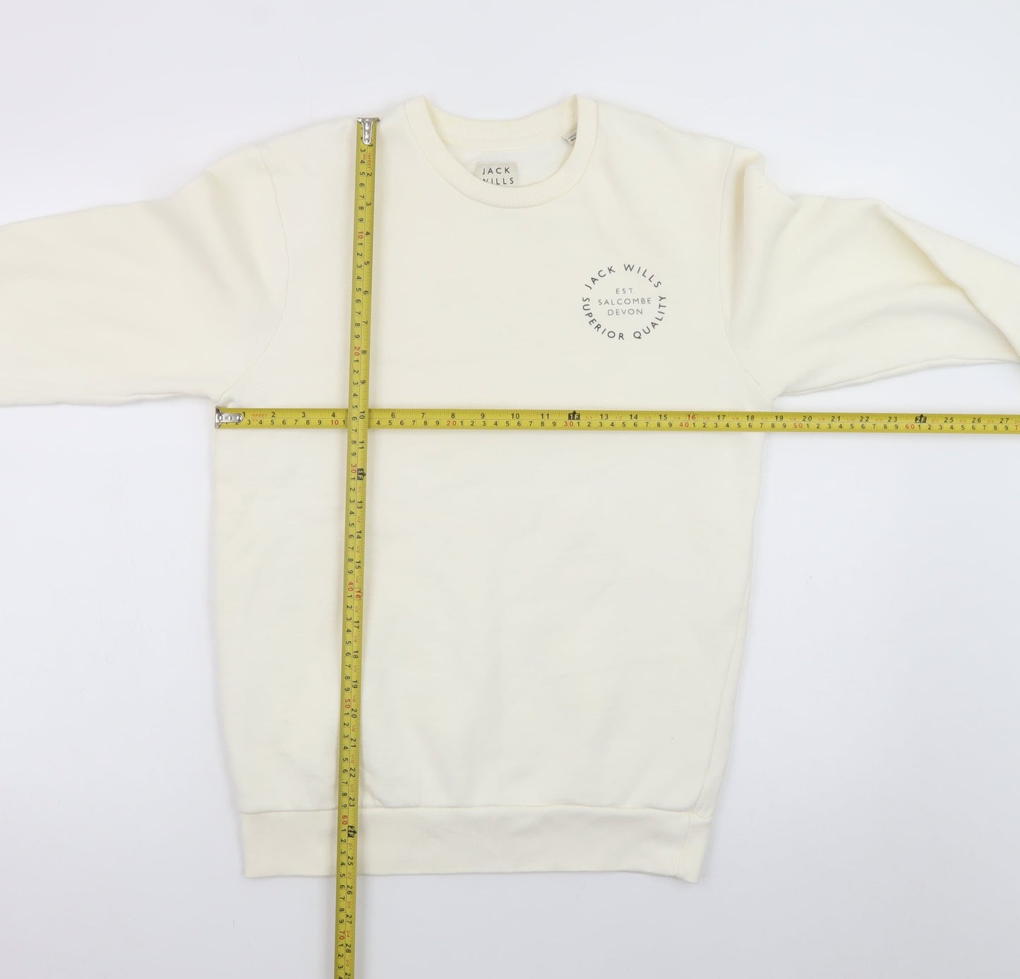 Jack Wills Women's Ivory Crew Neck Pullover Sweatshirt S