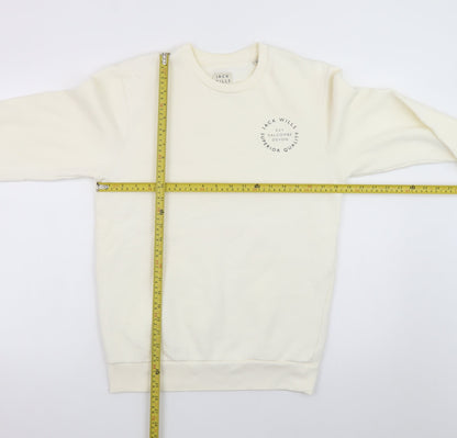 Jack Wills Women's Ivory Crew Neck Pullover Sweatshirt S
