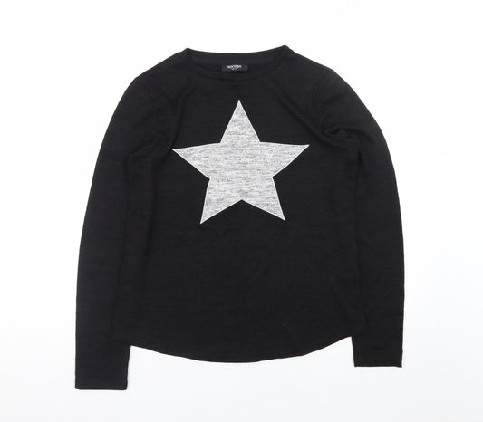 Nocozo Womens Black Long Sleeve Star Print T-Shirt Size 12