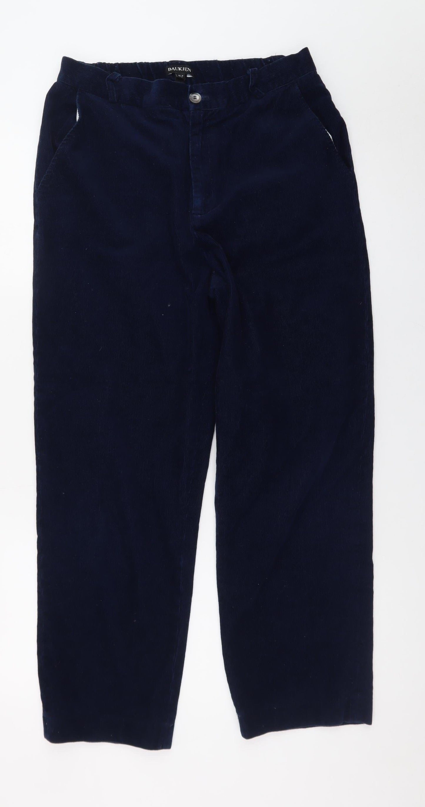 Baukjen Navy Corduroy Trousers Men Blue Size M Relaxed Fit