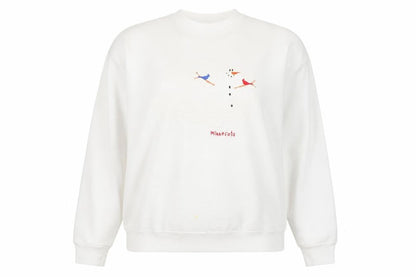 Lee Women White Minnesota Snowman Heavyweight Sweatshirt M