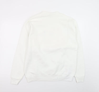 Lee Women White Minnesota Snowman Heavyweight Sweatshirt M