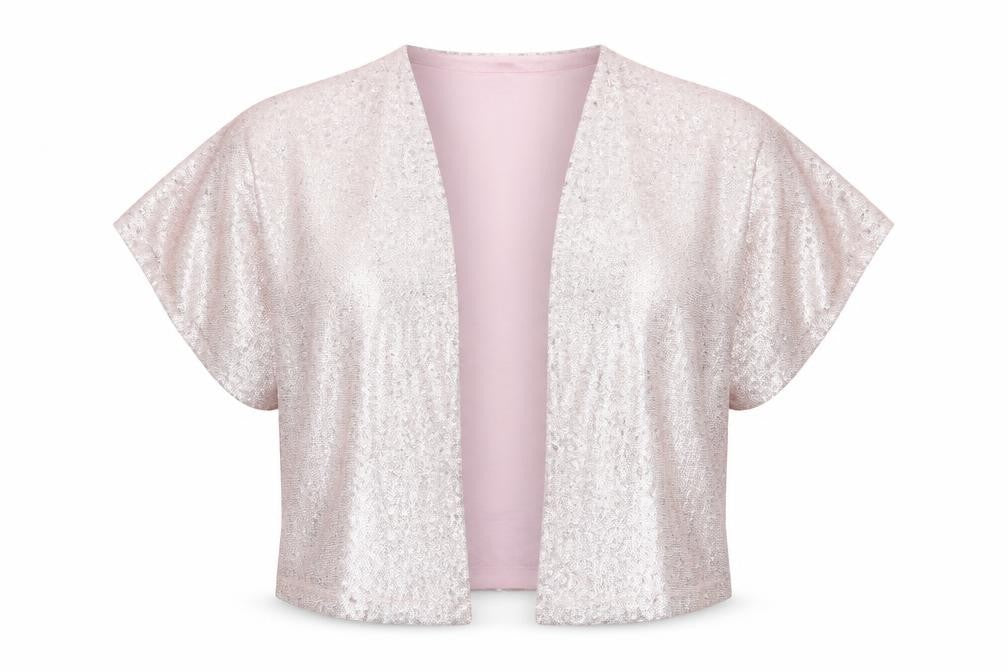 New Look Petite Pink Sequin Kimono Jacket Women's Size 6
