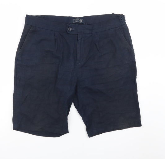 Paul Costelloe Men’s Navy Linen Chino Shorts 34in