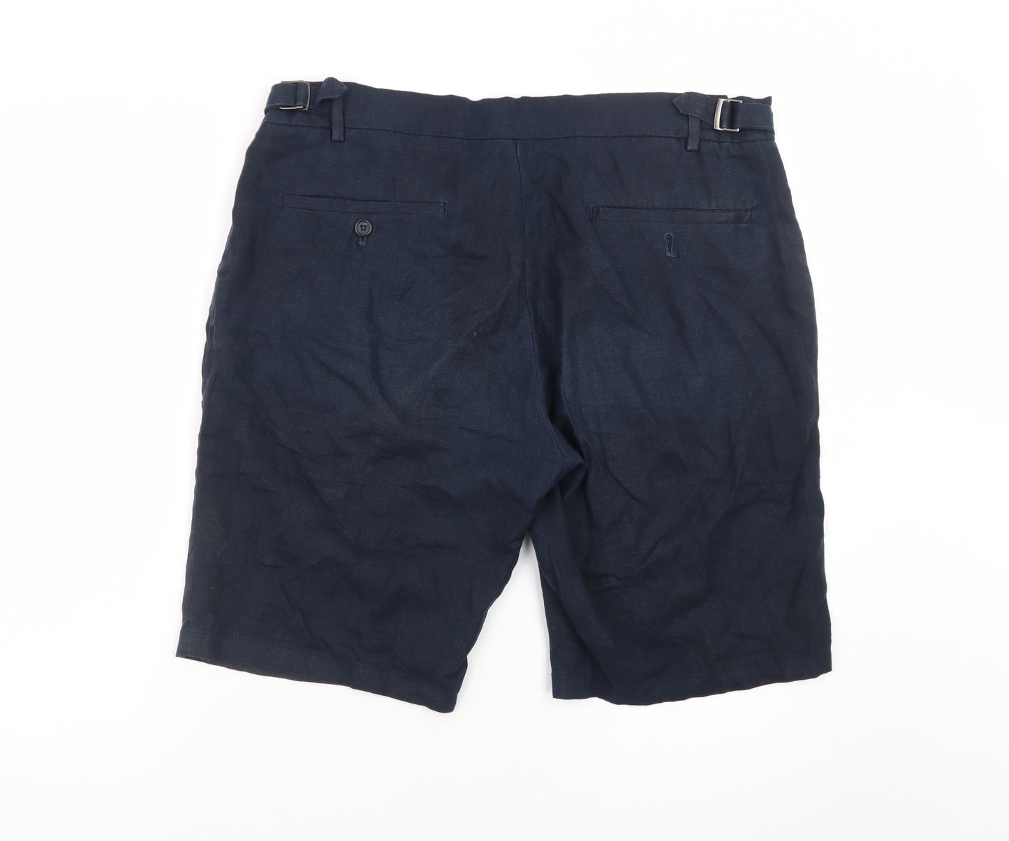 Paul Costelloe Men’s Navy Linen Chino Shorts 34in