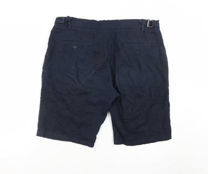 Paul Costelloe Men’s Navy Linen Chino Shorts 34in