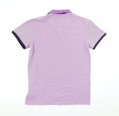 XV Kings Men's Purple Striped Short Sleeve Polo Shirt Size L