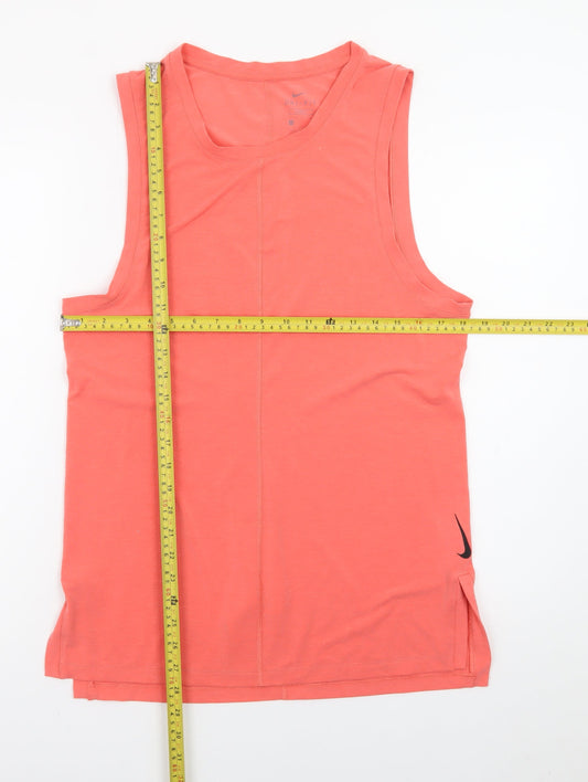 Nike Men's Orange Dri-FIT Slim Fit Sleeveless Gym Tank Top Size S