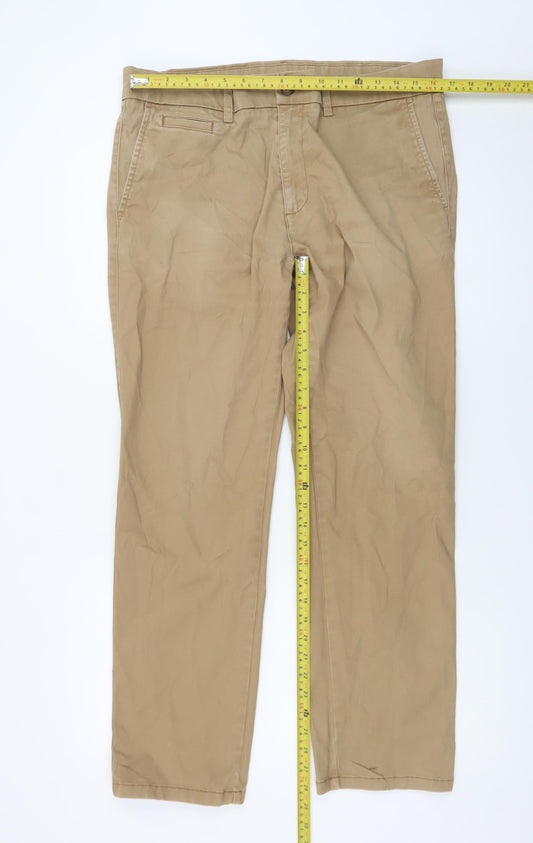 Dunnes Stores Men's Beige Chino Trousers 34W 29L Regular Fit