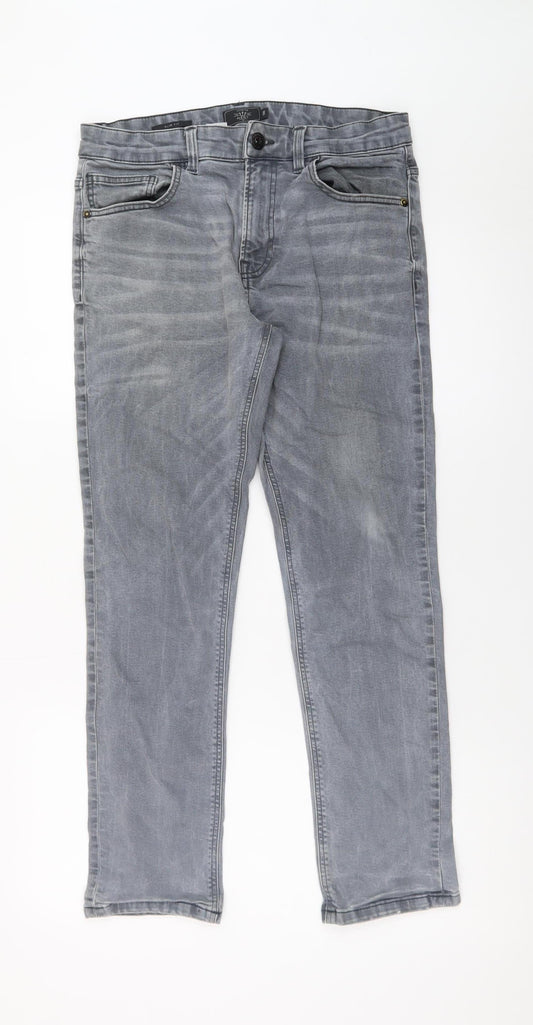 NEXT Men's Grey Slim Fit Straight Jeans 30W 31L Denim