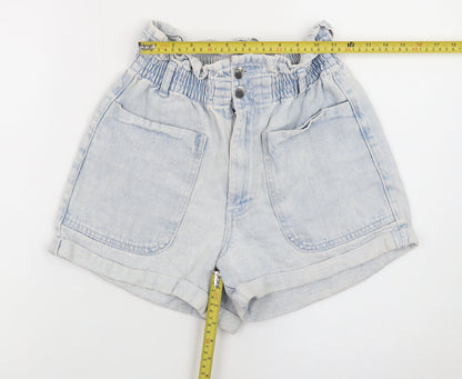 Savida Women’s Blue Paperbag Denim Shorts Size 8 High Waist