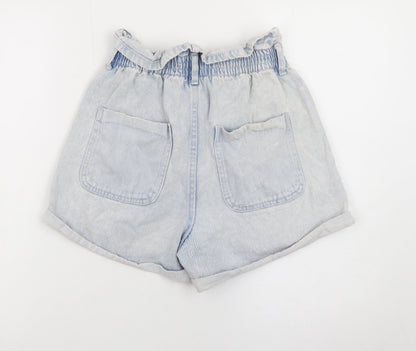 Savida Women’s Blue Paperbag Denim Shorts Size 8 High Waist