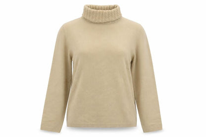 Debbie Morgan Women Beige Roll Neck Knit Jumper Size L