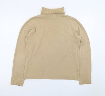 Debbie Morgan Women Beige Roll Neck Knit Jumper Size L