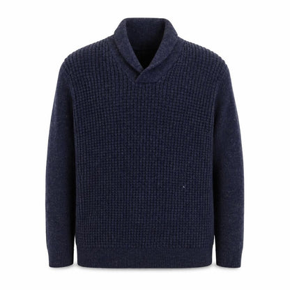 Dunnes Mens Blue XL Collared Chunky Knit Pullover Jumper