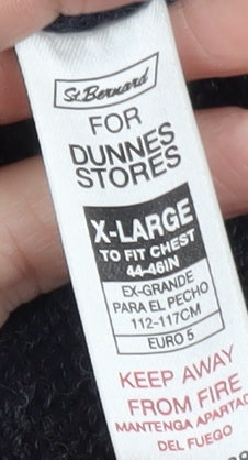 Dunnes Mens Blue XL Collared Chunky Knit Pullover Jumper