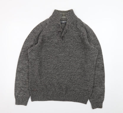 Kensington Eastside Men's Grey L Henley Knit Jumper