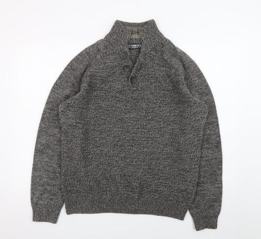 Kensington Eastside Men's Grey L Henley Knit Jumper
