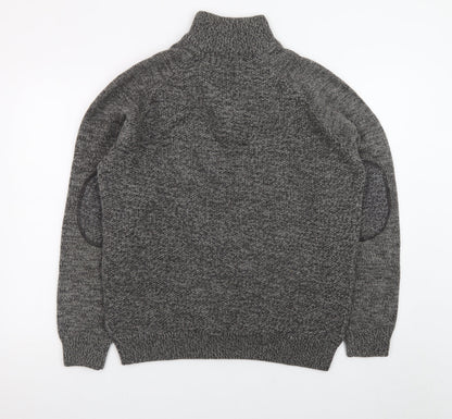 Kensington Eastside Men's Grey L Henley Knit Jumper