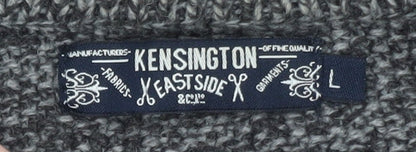 Kensington Eastside Men's Grey L Henley Knit Jumper