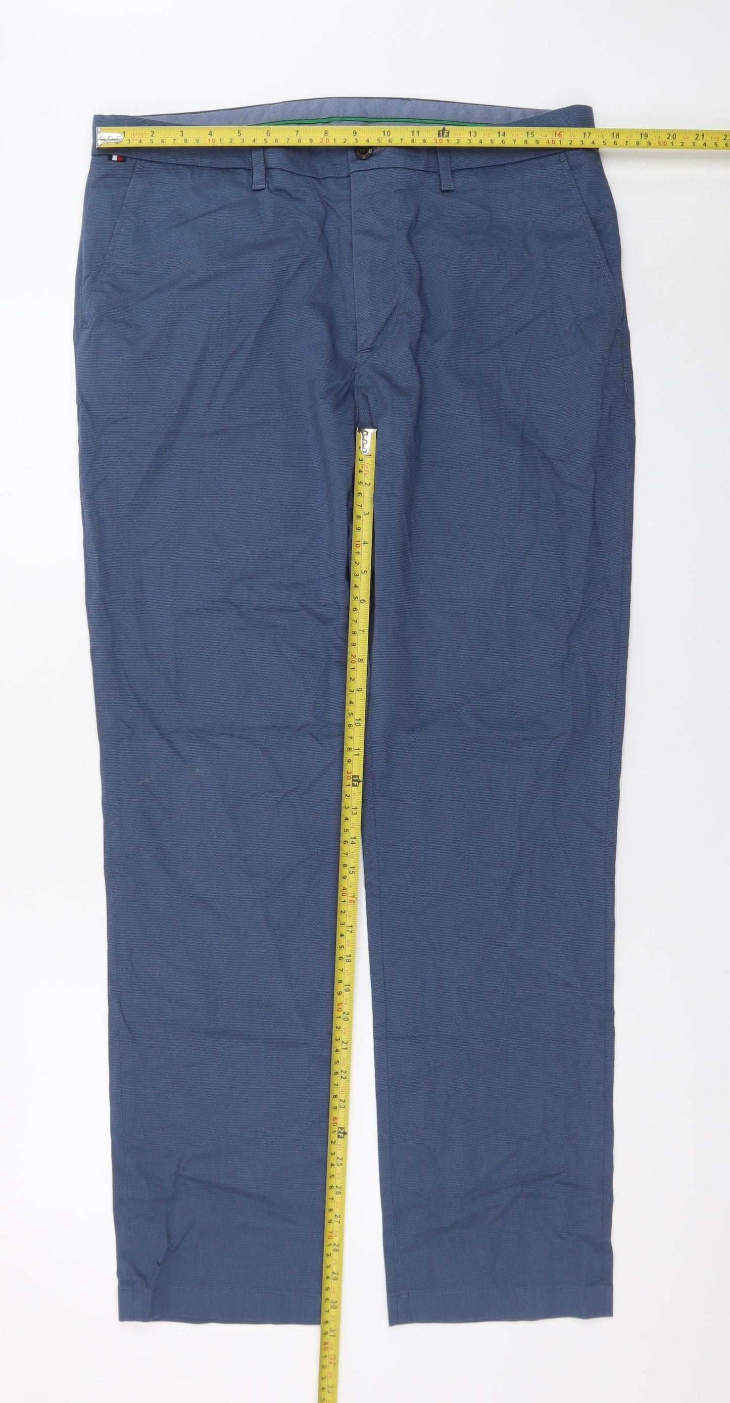 Tommy Hilfiger Men's Blue Chino Trousers 34W 32L Regular Fit