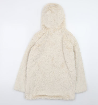 Dunnes Stores Girls Ivory Fleece Full Zip Hoodie Age 10-11 Years