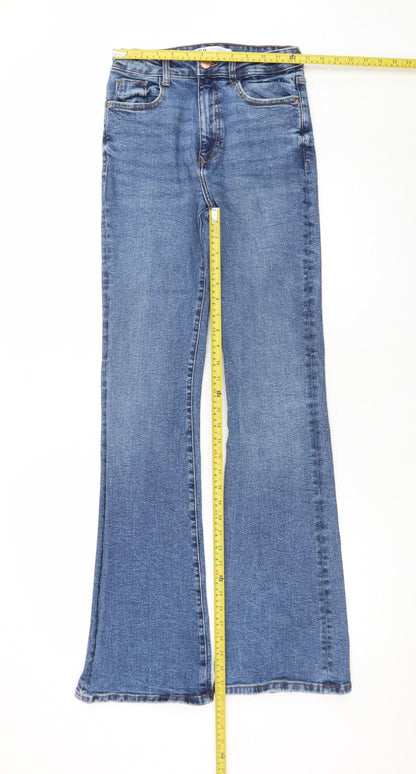 Zara Women Blue Flared Stretch Denim Jeans Size 10