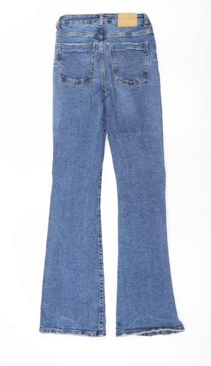 Zara Women Blue Flared Stretch Denim Jeans Size 10