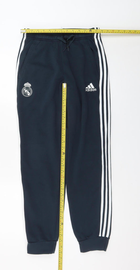 Adidas Men Black Jogger Real Madrid Sweatpants S Tapered Fit