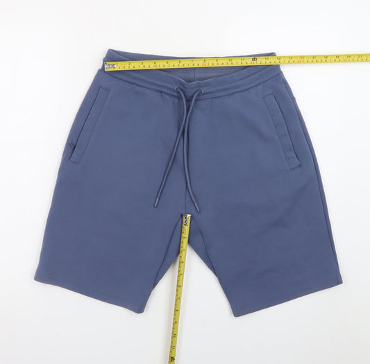 Dunnes Stores Men's Blue Sweat Shorts Size M Elastic Waist