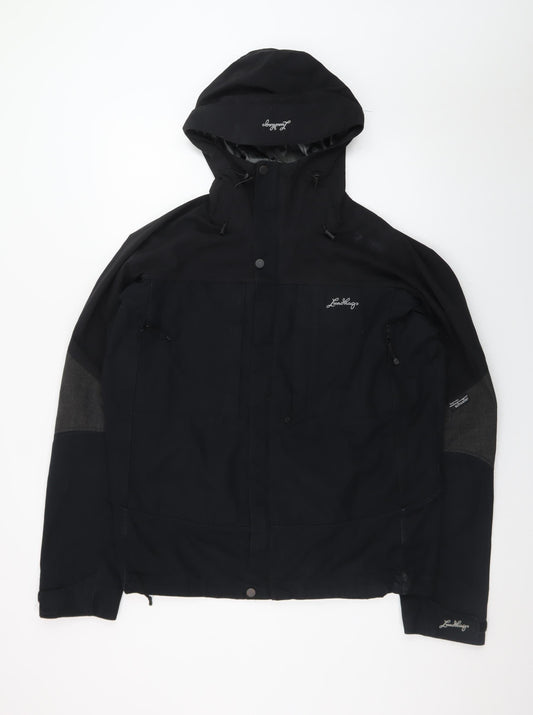 Lundhags Men's Black L Hooded Parka Jacket Windproof Water Resistant