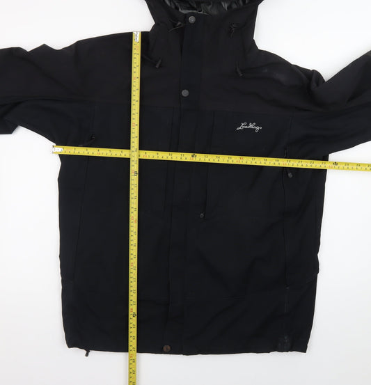 Lundhags Men's Black L Hooded Parka Jacket Windproof Water Resistant
