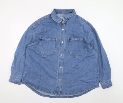 JD Williams Women Blue Denim Cotton Relaxed Fit Jacket Size 18