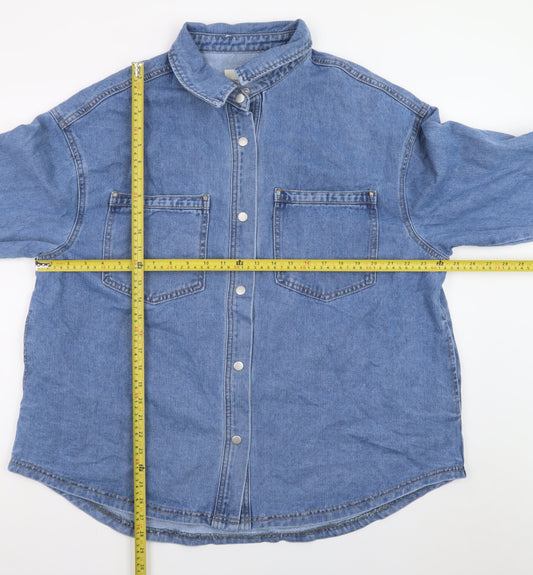 JD Williams Women Blue Denim Cotton Relaxed Fit Jacket Size 18