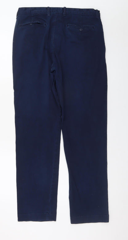 J.Crew Men's Blue Chino Trousers W32 L32 Slim Fit Stretch