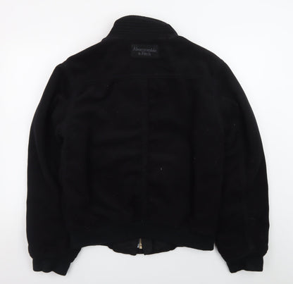 Abercrombie & Fitch Men's Black Wool Bomber Jacket Size M