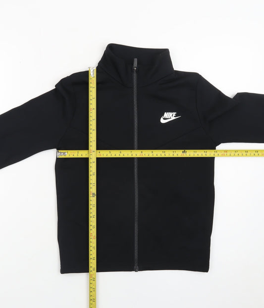 Nike Boys Black Track Jacket Small 128-137cm Full Zip Sportswear