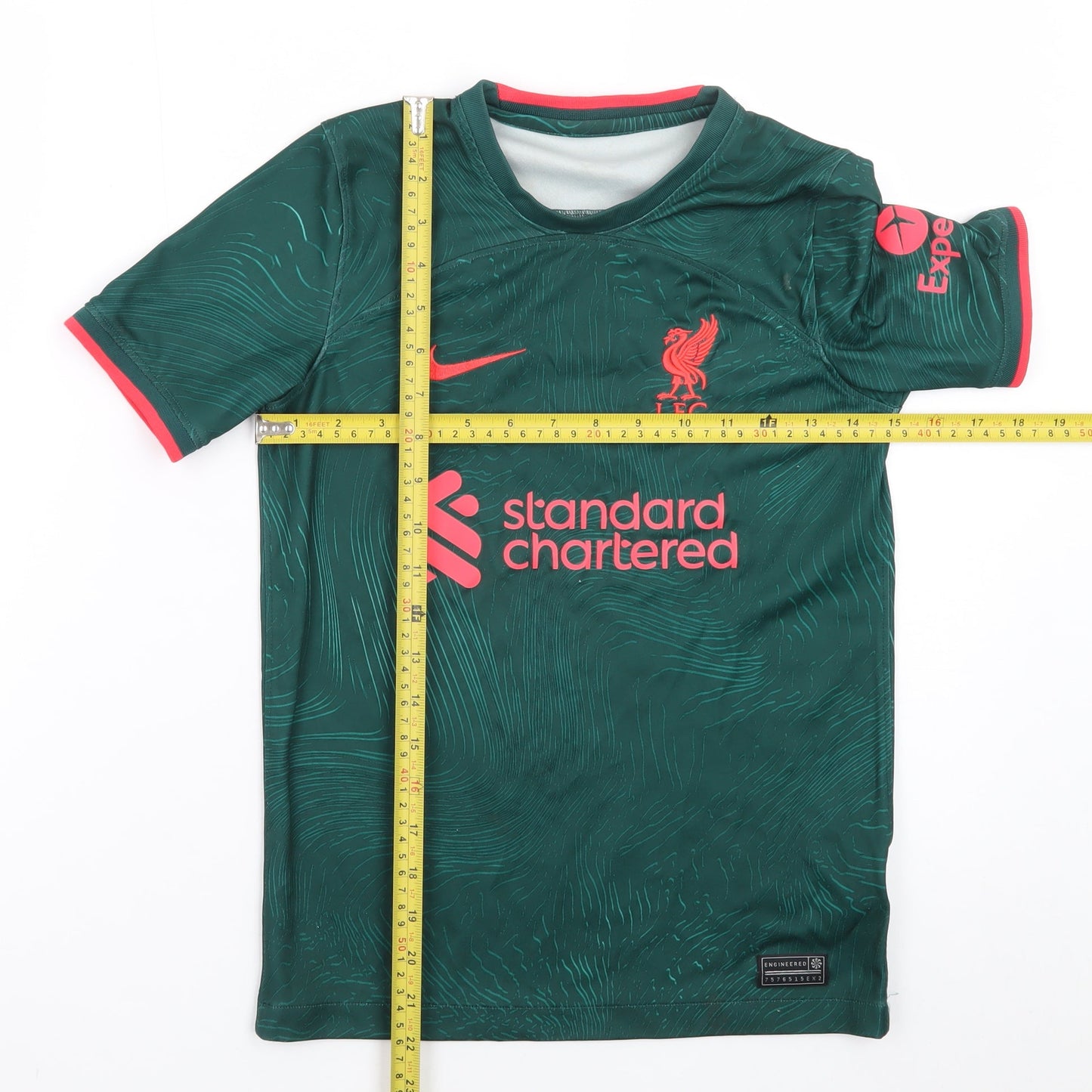 Nike Boys Green Liverpool FC Dri-FIT Football Jersey T-Shirt Size M