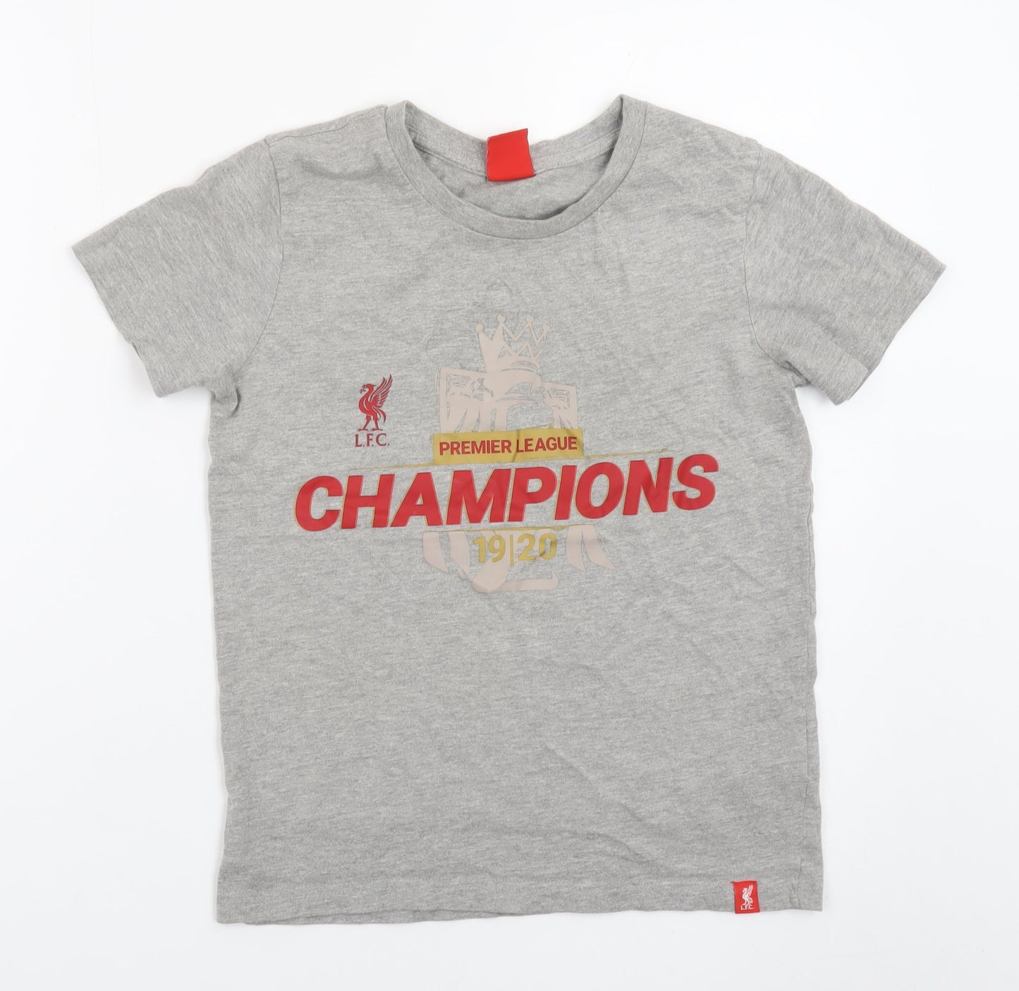 Liverpool FC Boys Grey 9-10 Years Premier League Champions T-Shirt