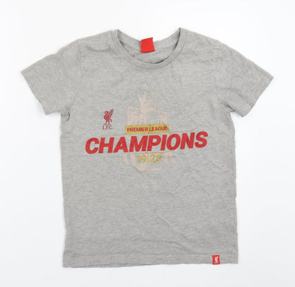 Liverpool FC Boys Grey 9-10 Years Premier League Champions T-Shirt