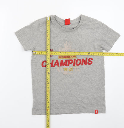 Liverpool FC Boys Grey 9-10 Years Premier League Champions T-Shirt