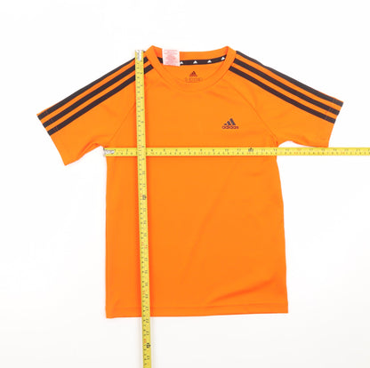 Adidas Boys Orange 9-10 Years Sports T-Shirt Primegreen Short Sleeve