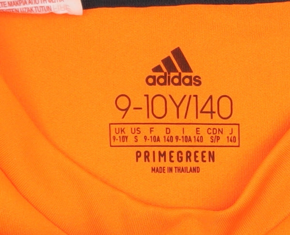 Adidas Boys Orange 9-10 Years Sports T-Shirt Primegreen Short Sleeve