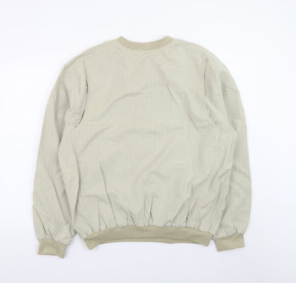 Antigua Men Beige Pullover Golf Sweatshirt M Crew Neck Sportswear