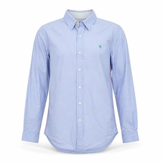 Club Room Men's Blue Striped Button-Up Long Sleeve Cotton Shirt M