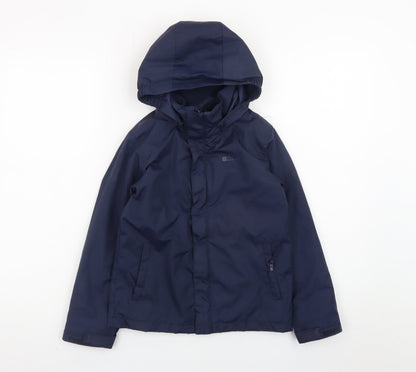 Mountain Warehouse Boys Navy Waterproof Hooded Rain Coat 7-8 Years