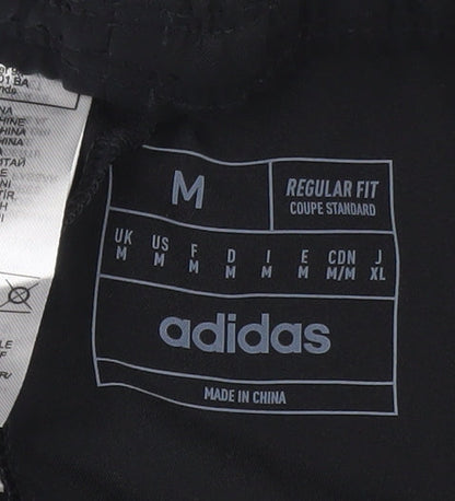 Adidas Womens Black Jogger Trousers M Regular Fit Reflective Sportswear